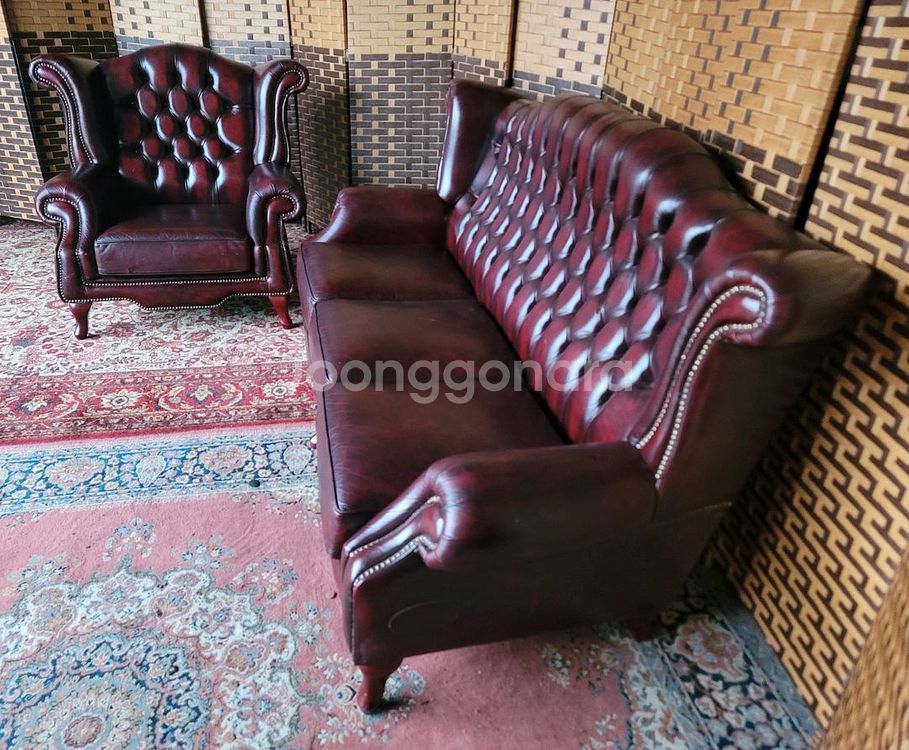 MADE IN ITALY*체스터필드디자인*엔틱소파*다크--5