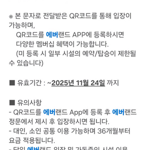 에버랜드 종일권 2장 일괄(~2025년11월24일까지)