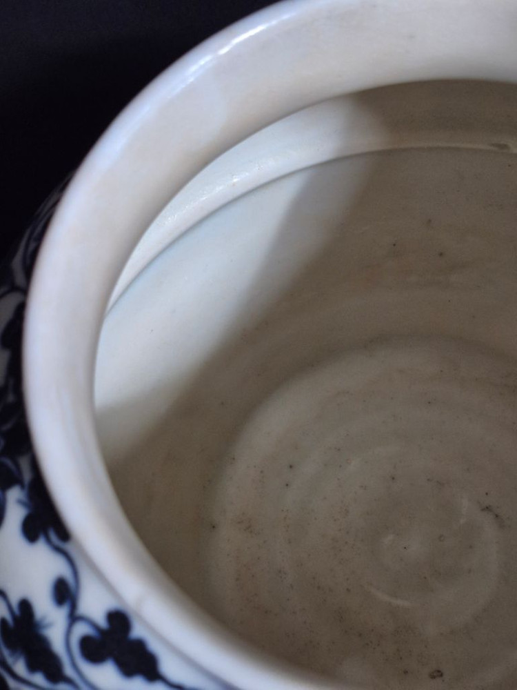 중국도자기 청화 백자 수초 어문 차호. 단지. 항아리. 이미지