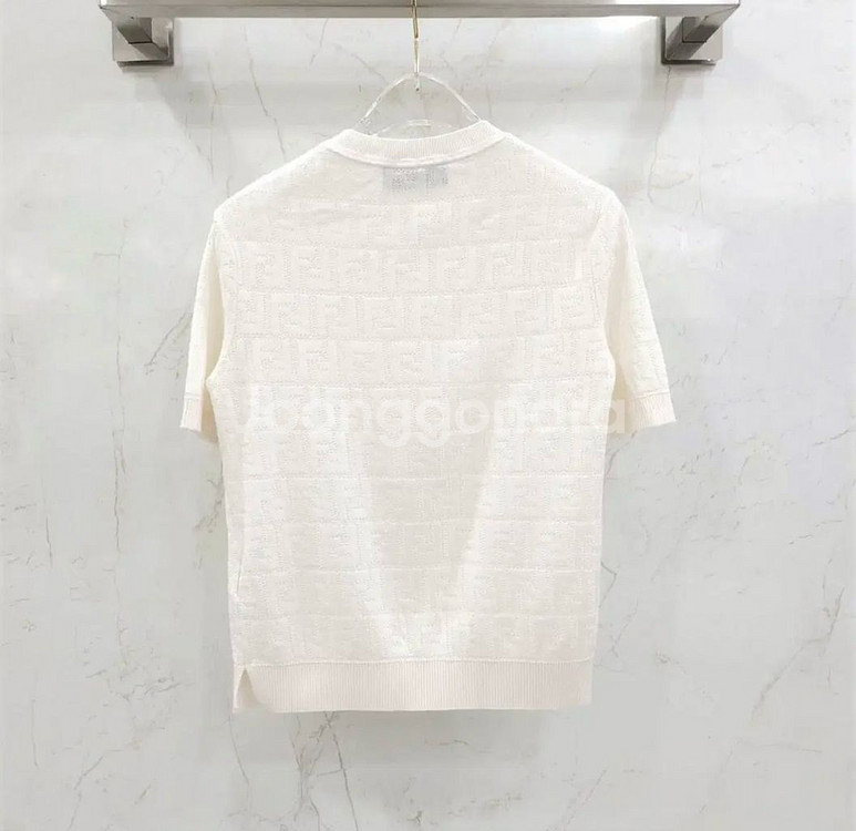 펜디 FF 로고 비스코스 코튼 니트 반팔--1