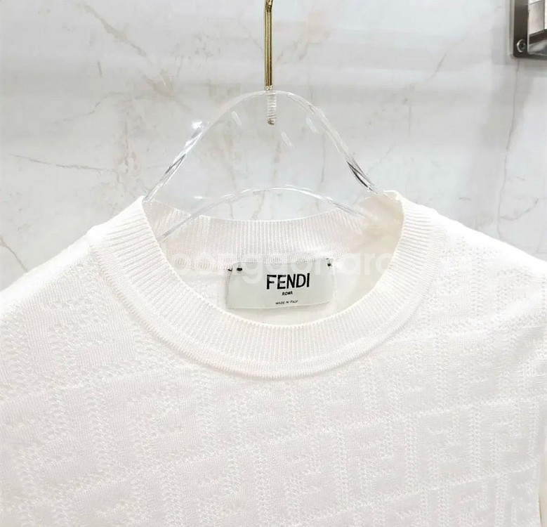 펜디 FF 로고 비스코스 코튼 니트 반팔--2