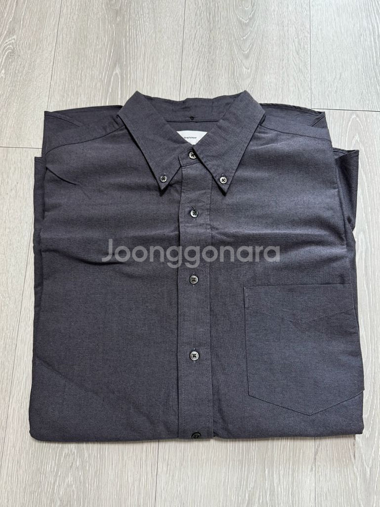그라프페이퍼 옥스퍼드 버튼다운 하프셔츠 그레이 F--0