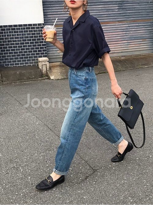 토템 테이퍼드 레그 데님--2