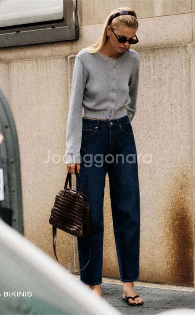 토템 테이퍼드 레그 데님--1