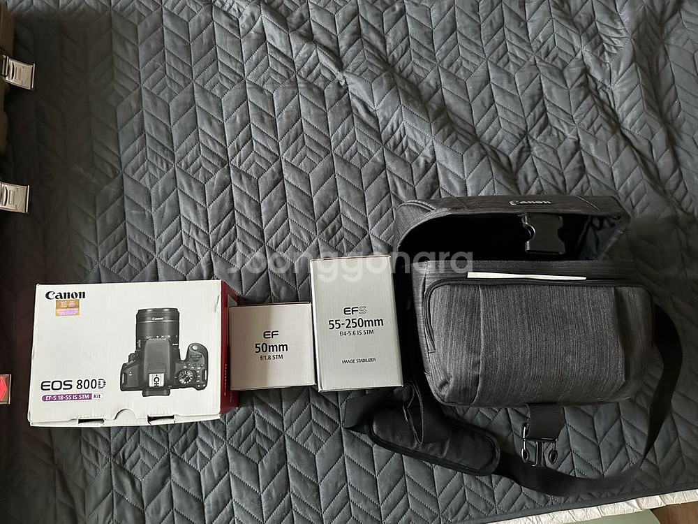 캐논 eos800D바디+렌즈3개+캐논가방--1