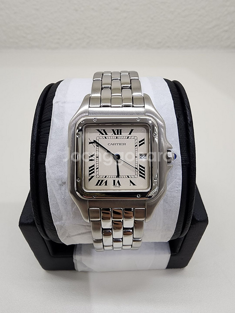 까르띠에 1300 팬더 스틸 쿼츠 라지--1