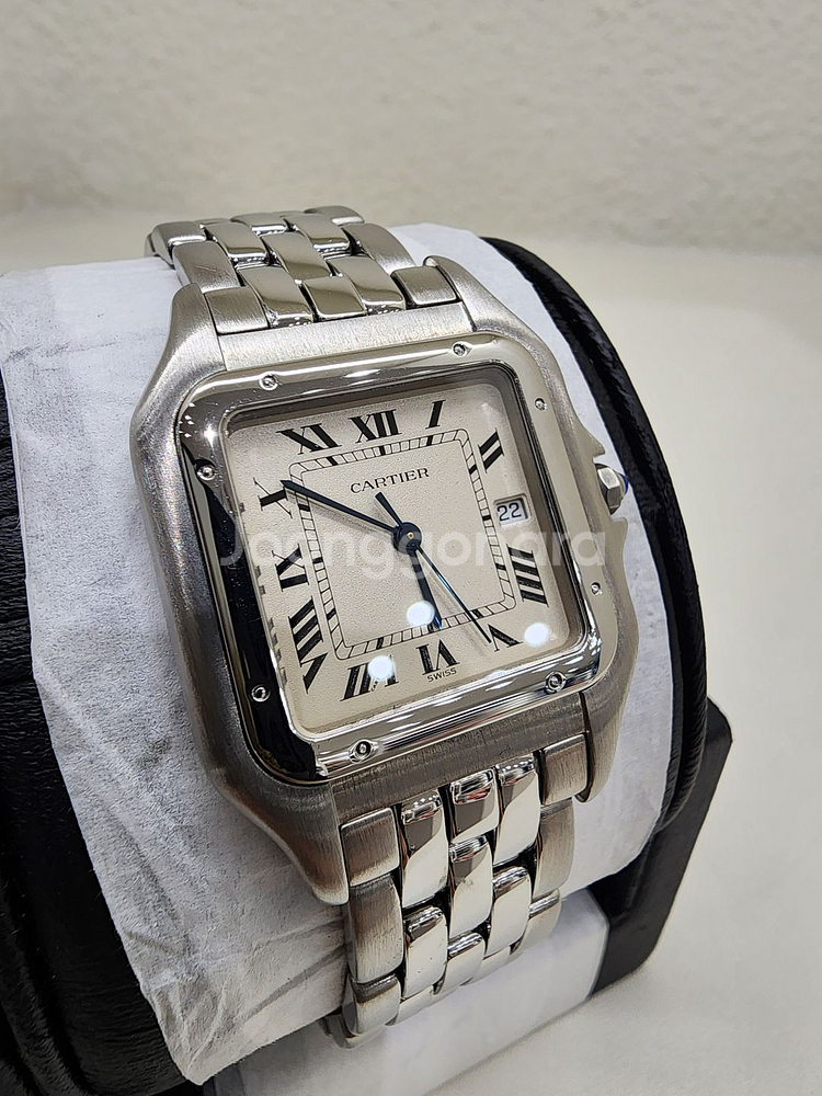 까르띠에 1300 팬더 스틸 쿼츠 라지--2