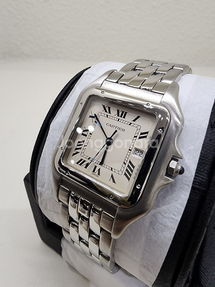 까르띠에 1300 팬더 스틸 쿼츠 라지--3