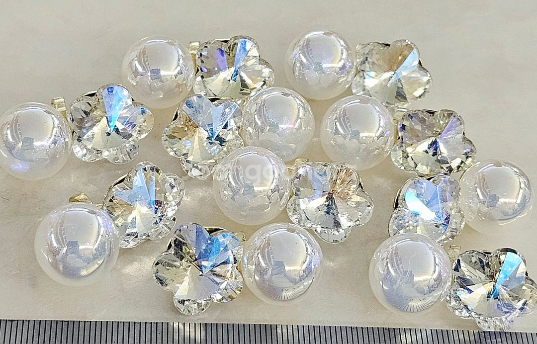 금속 조임 구슬꽃 10개 일괄--0