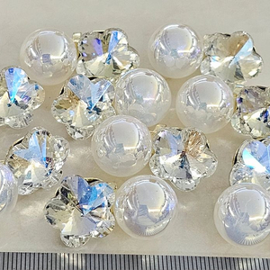 금속 조임 구슬꽃 10개 일괄