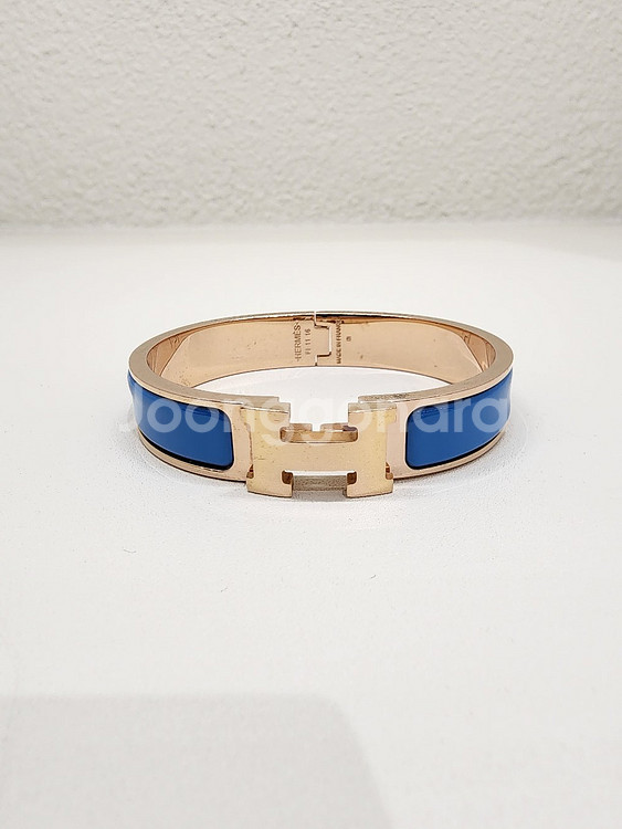 에르메스 블루 메탈 클릭아슈 여성 팔찌 H700001F--0