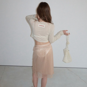 오버듀플레어 소프트 미니 가디건 크림