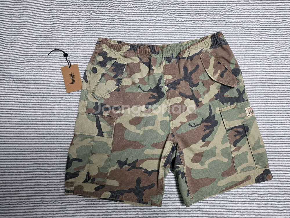 스투시 립스탑 비치 카고 쇼츠 카모 L--0