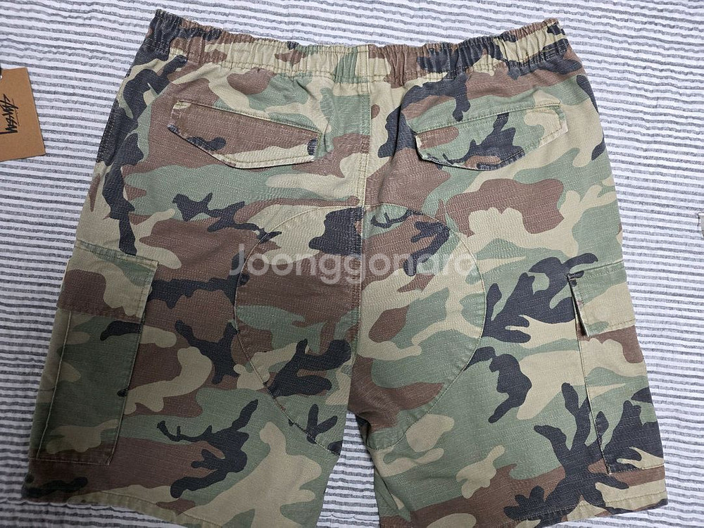 스투시 립스탑 비치 카고 쇼츠 카모 L--3