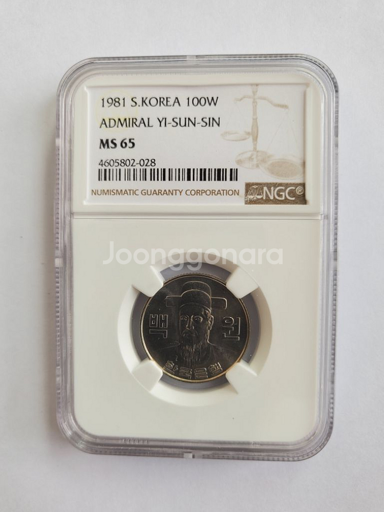 1981년100원 65등급 그레이딩주화--0