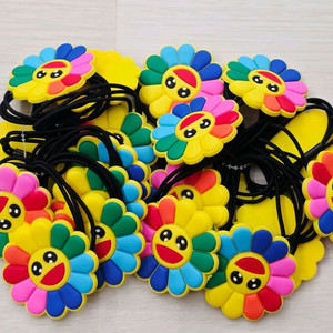 고무 삼중 해바라기 머리끈 20개 일괄