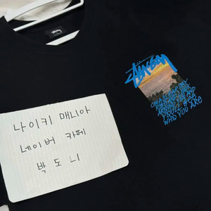 [L] 스투시 클리어데이 티셔츠 블랙