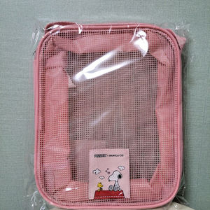 바닐라코 핑크 메쉬 파우치 스누피 에디션