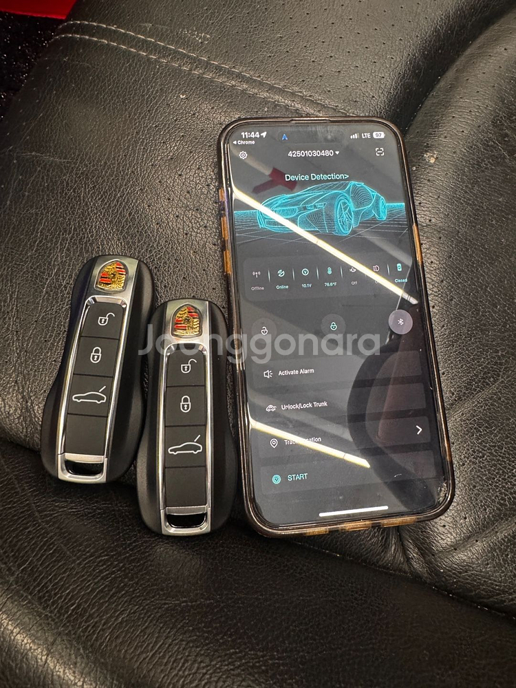 포르쉐 박스터 신형키2개+원격시동 & 버튼시동 시공--3