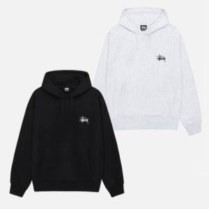 스투시 베이직 후드 새상품 블랙/애쉬헤더