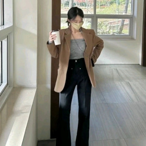 새상품)카멜 두툼한 겨울 하프 자켓