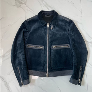 새상품 25FW 톰포드 레더 트리밍 스웨이드 자켓 54