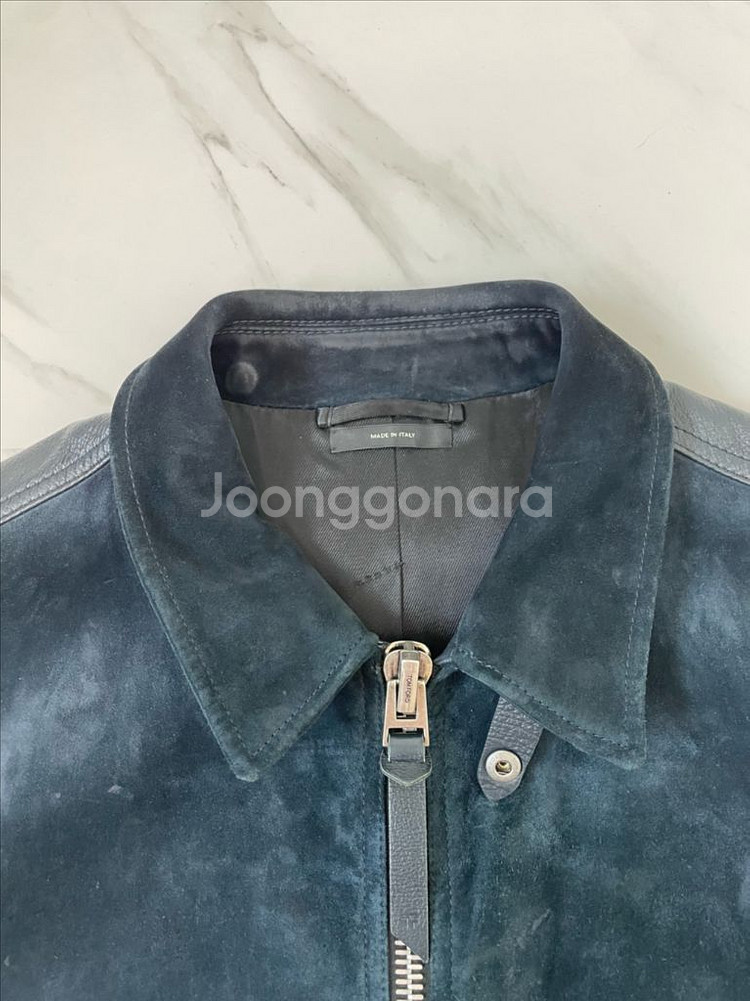 새상품 25FW 톰포드 레더 트리밍 스웨이드 자켓 54--1