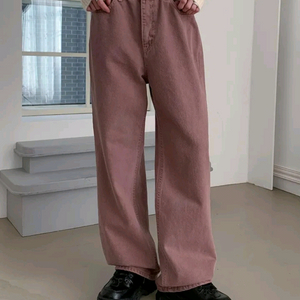 블랙업 핑튼 버튼 와이드 코튼 팬츠 S 인디 핑크 분홍