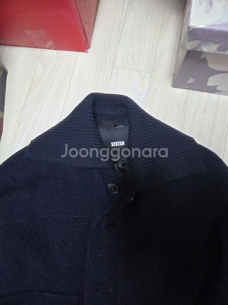 시스템옴므 정품 빅카라 울 네이비 자켓 105사이즈--1