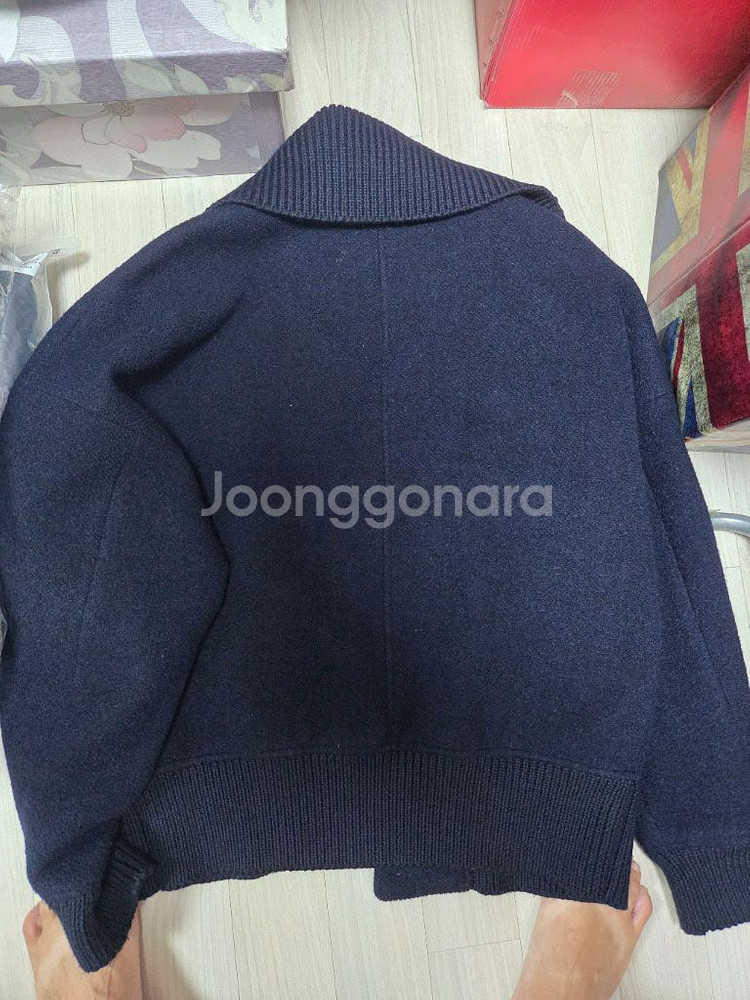시스템옴므 정품 빅카라 울 네이비 자켓 105사이즈--3
