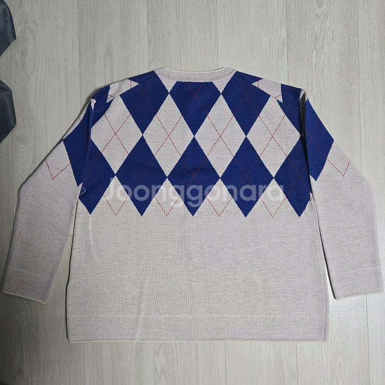 빈폴레이디스 블루 울 블렌드 아가일 니트--5