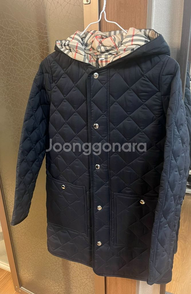 24SS 버버리 키즈 다이아몬 드 퀼팅 후드코트 10y--2