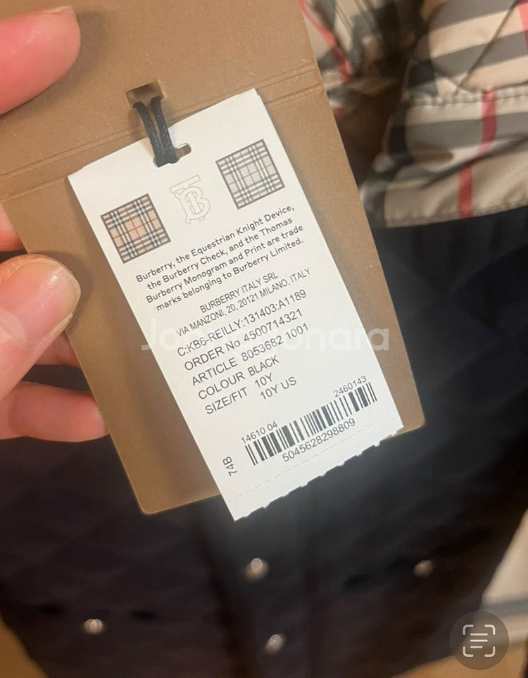 24SS 버버리 키즈 다이아몬 드 퀼팅 후드코트 10y--3