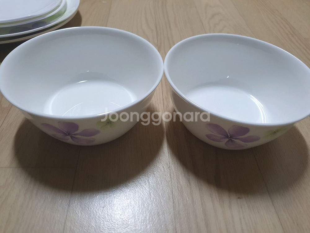 본차이나 식기 도자기 밥 공기 국 대접 접시 꽃무늬--1