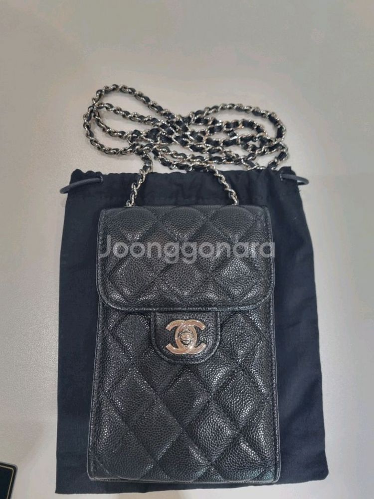 샤넬 폰케이스 백 30번대 샤넬 클래식 캐비어 핸드폰--1