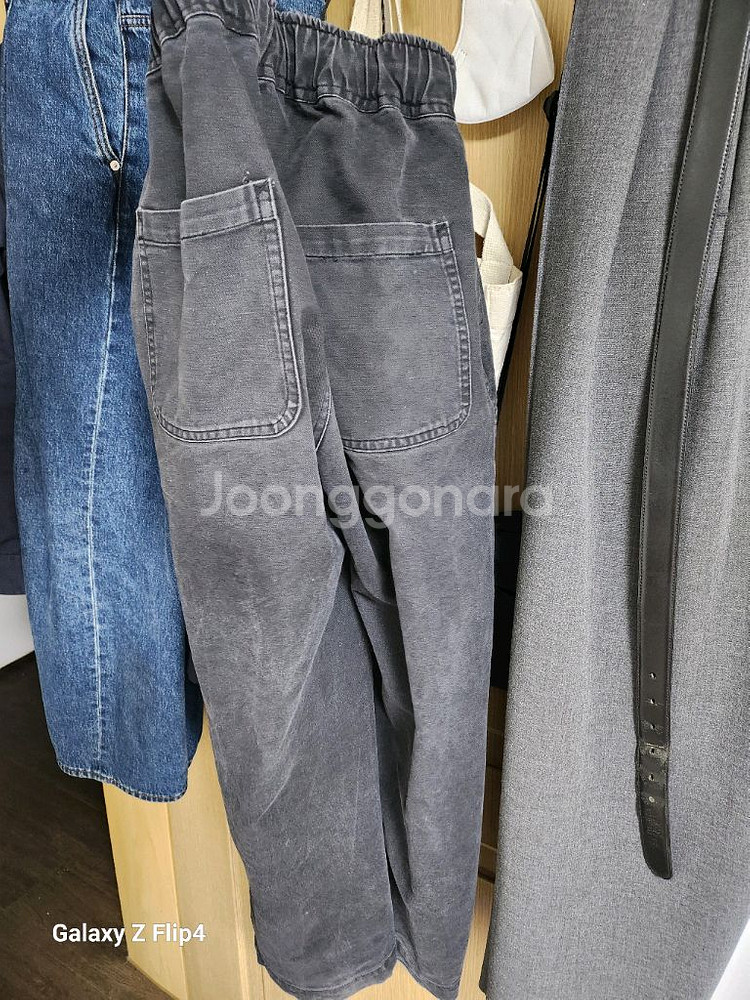 모노폴리 흑청 워싱 퍼티그 팬츠 M--0