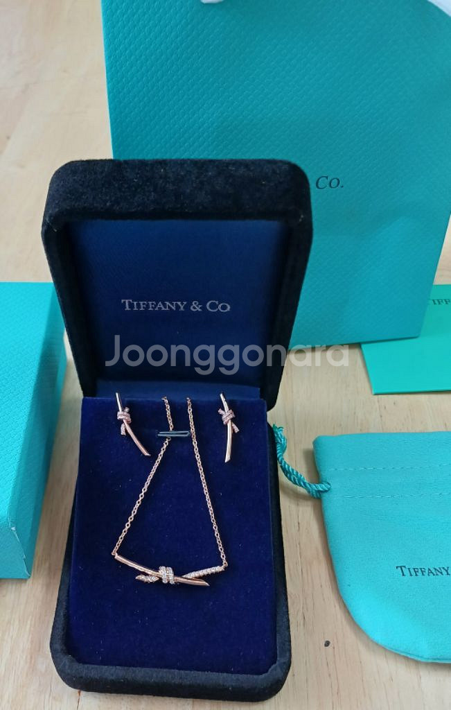 티파니 노트 목걸이&귀걸이--1