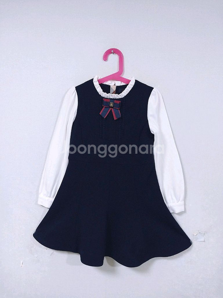 닥스키즈 리본브로치원피스- 120(7Y)--0