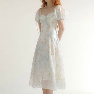 S사이즈) 신스덴 에바 실키 반팔 원피스 휴양지반팔플