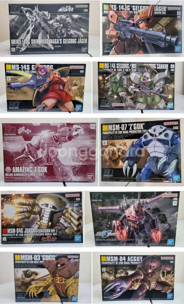 반다이 hg,hguc 건담,짐,자쿠,구프,등 팝니다--2