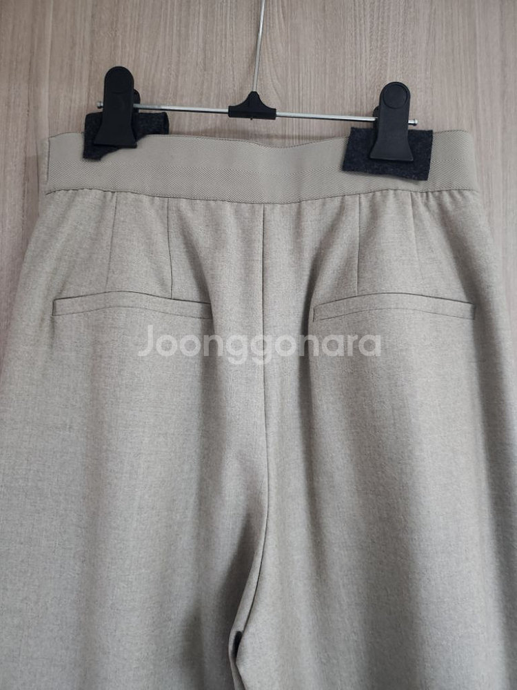 타임 울 블랜드 핀턱 와이드 팬츠--4