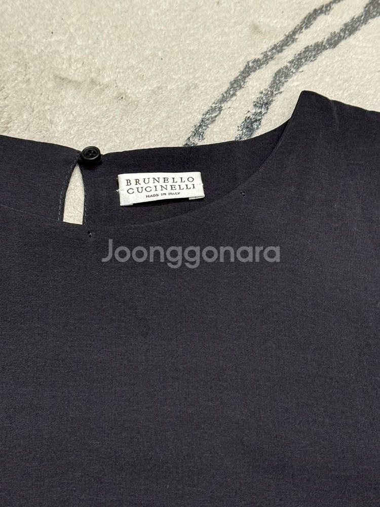 브루넬로 쿠치넬리 롱 슬리브 실크 탑 XL--5