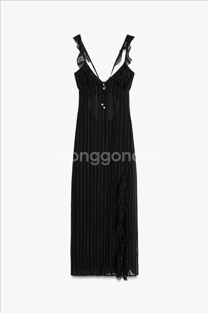 zara 자라 메탈릭 얀 미디 란제리 원피스 새상품--8