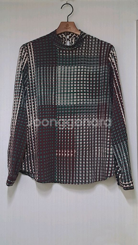격자패턴블라우스--0