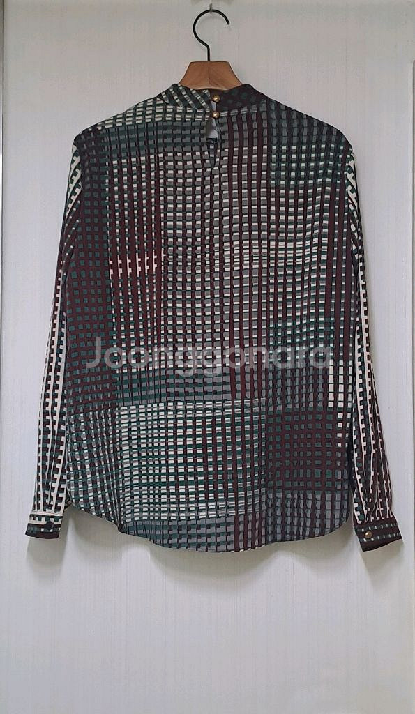 격자패턴블라우스--1