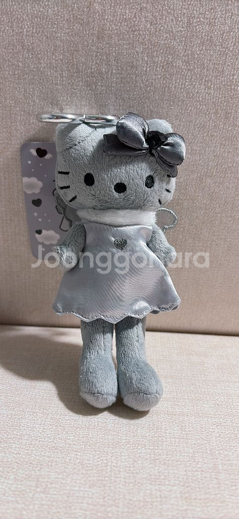 [즉시발송] 헬로키티 블랙엔젤 키링 인형 그레이+랜덤 스티커--1