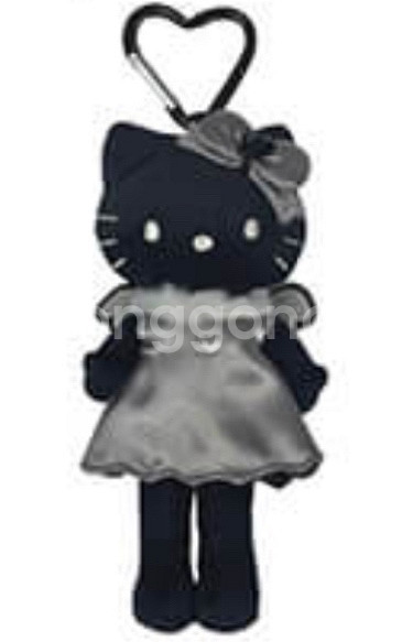 [즉시발송] 헬로키티 블랙엔젤 키링 인형 블랙+랜덤 스티커--0