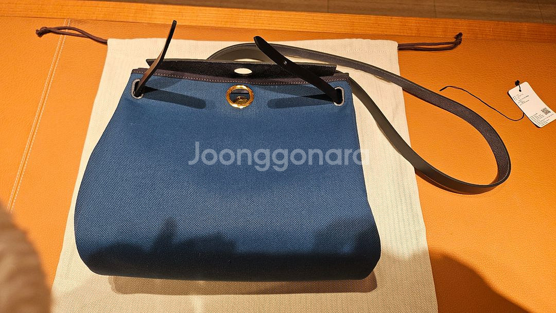 에르메스 에르백31 블루탈라사& 블루인디고 금장--6