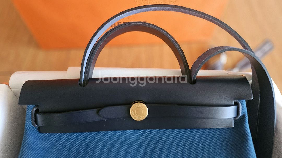 에르메스 에르백31 블루탈라사& 블루인디고 금장--8