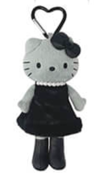 [즉시발송] 헬로키티 블랙엔젤 키링 인형 스타일업 드레스+랜덤 스티커--0